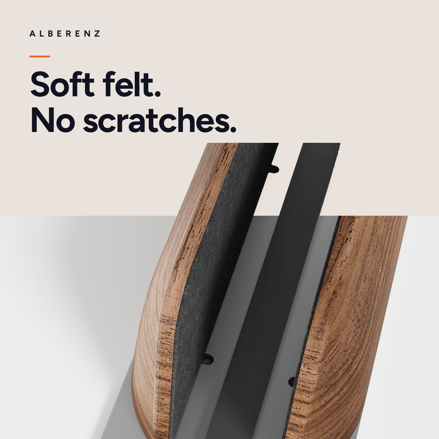 Alberenz® Walnut Vertical Laptop Holder - Sleek & Functional Design - Alberenz -