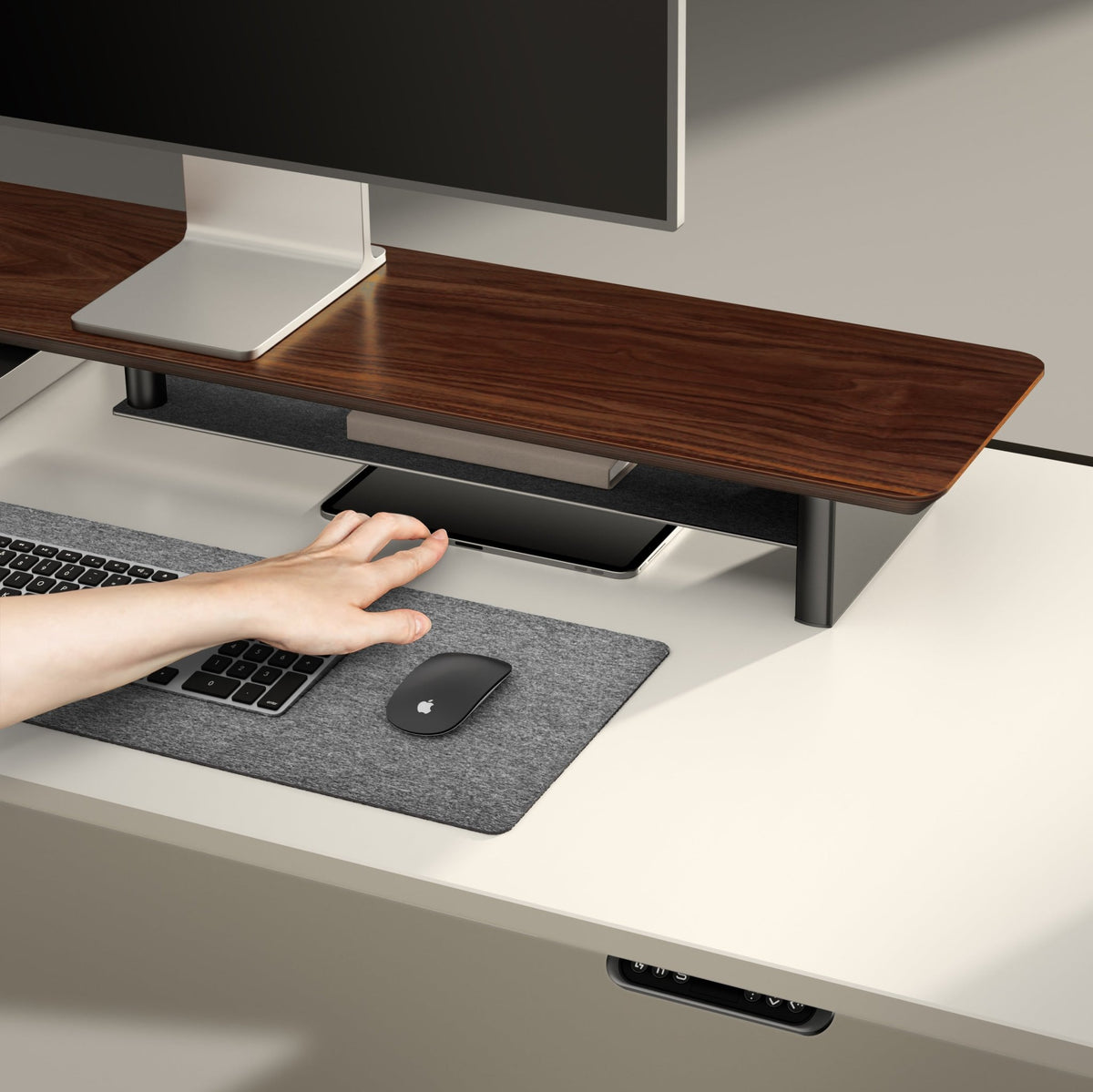 Ibm Monitor Risers Alberenz® Walnut Wooden Monitor Riser - 2 Monitors