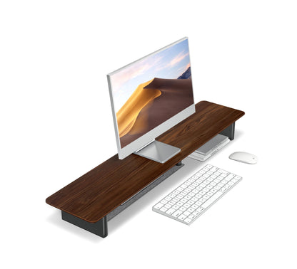 Alberenz® Walnut Wooden Monitor Riser - 2 Monitors - Alberenz - 