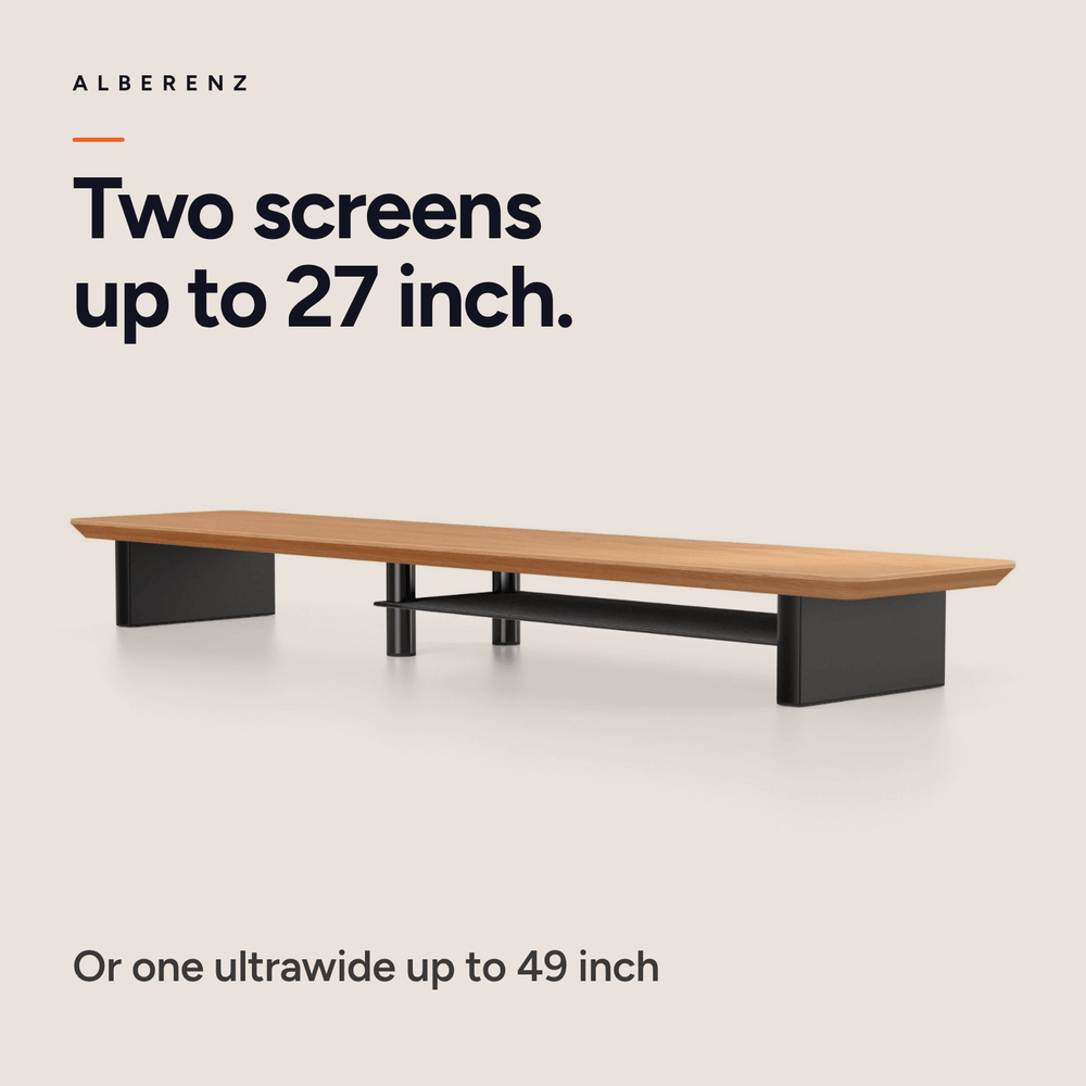 Alberenz® Elevador de monitor de madera de roble - 2 monitores