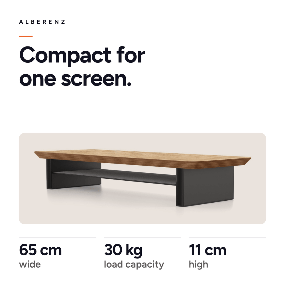 Alberenz® Elevador de monitor de madera de roble - 1 monitor