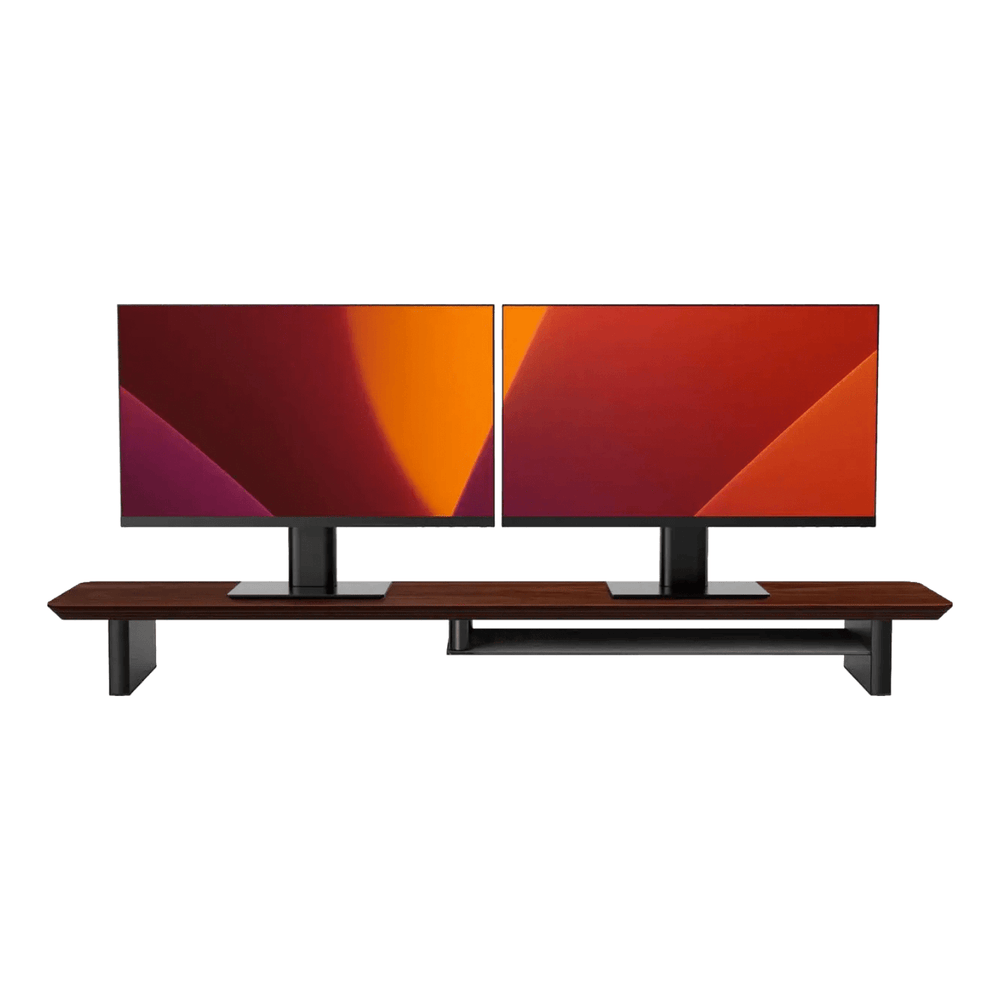 Alberenz® Walnut Wooden Monitor Riser - 2 Monitors