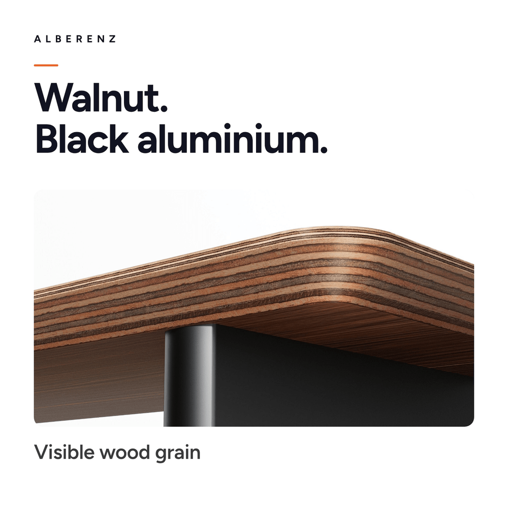 Alberenz® Monitorständer aus Walnussholz - 1 Monitor