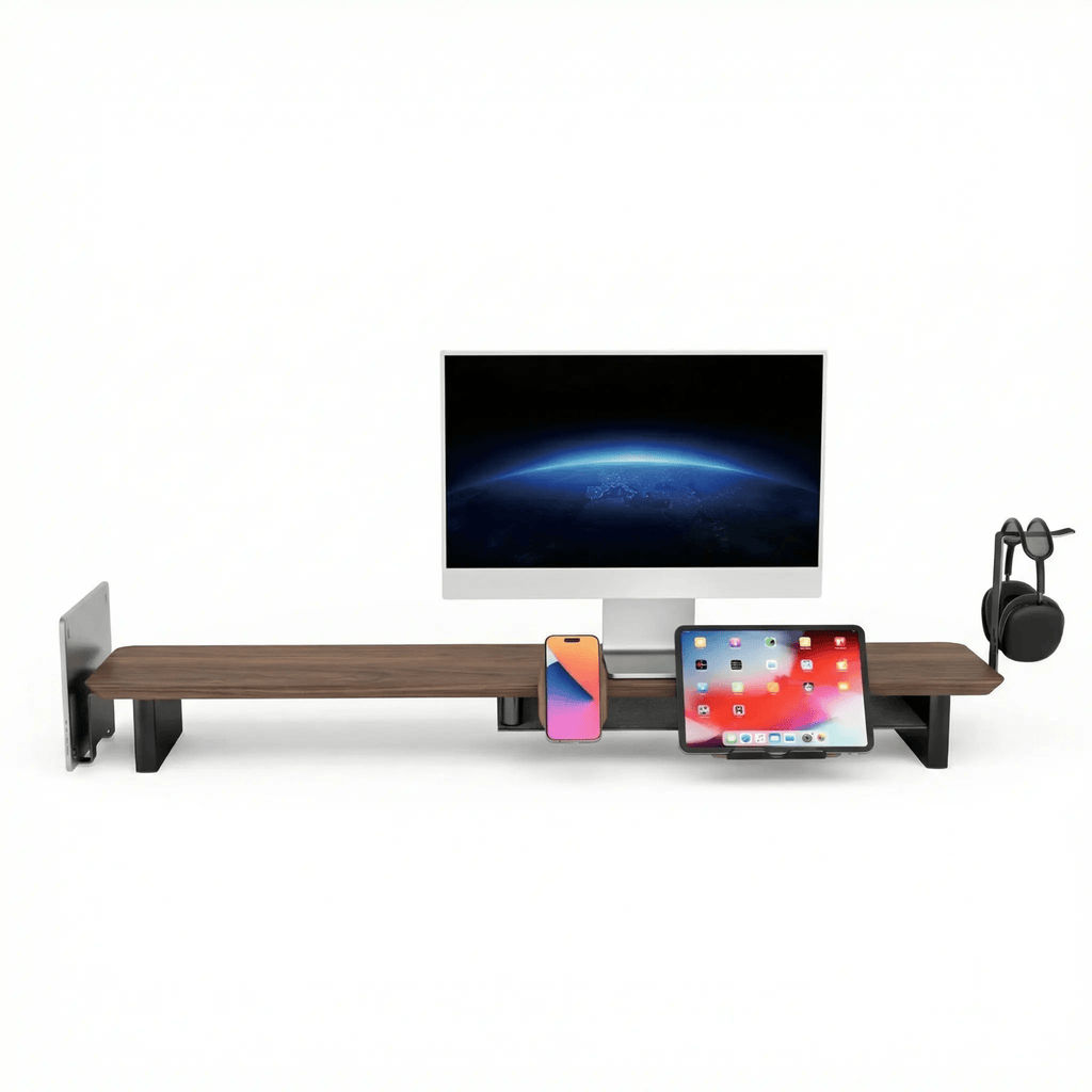 Bundle: Walnut Monitor Riser + MagSafe Charger + Laptop Holder + Table ...